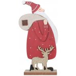 ANDEL vánoce 2025 Santa dřevěný s vakem na postavení 12,5 x 23,5 cm – Hledejceny.cz