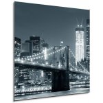 Skleněný obraz 1D - 50 x 50 cm - New York City Brooklyn Bridge Brooklynský most v New Yorku – Zboží Mobilmania