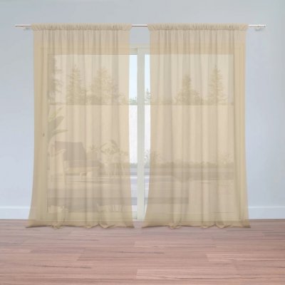 Sablio Záclony Béžová: 2ks 150x250cm – Hledejceny.cz
