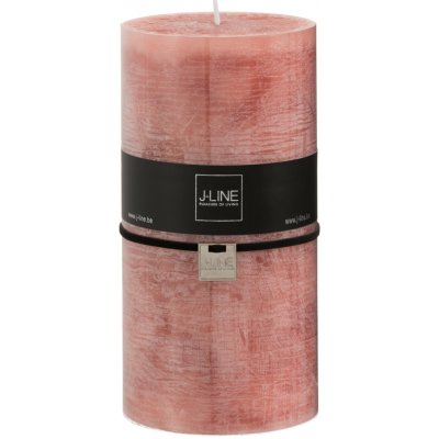 Lososová nevonná svíčka ve tvaru válce xxl - 140 h - 10*10*20 cm - J-Line by Jolipa – Hledejceny.cz