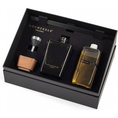 Locherber Milano Dárková sada GIFT BOX 500 ml BANKSIA Skyline aroma difuzér 500 ml + náplň 500 ml + tyčinky + trychtýřek + víčko z ořechového dřeva – Hledejceny.cz