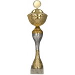 Kovový pohár s poklicí Zlato-stříbrný 32 cm 12 cm – Sleviste.cz