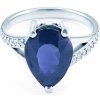 Prsteny Savicki prsten bílé zlato modrý safír Z307
