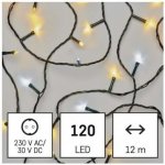 Emos D4AN05 LED vánoční řetěz 12 m venkovní i vnitřní teplá studená bílá časovač – Hledejceny.cz
