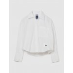 GAP Crop popelínová oversize košile Bílá – Zboží Dáma
