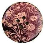 Knoflík dřevěný - černý s květy (prům. 3,0 cm) – Sleviste.cz