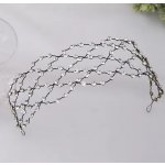 B-TOP Síťovaná čelenka do vlasů zdobená krystaly nebo perlami Druh barvy: Stříbrná – Zboží Dáma