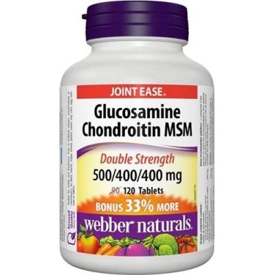 Webber Naturals Glucosamine Chondroitine MSM 500/400/400 mg 120 tablet – Zboží Mobilmania