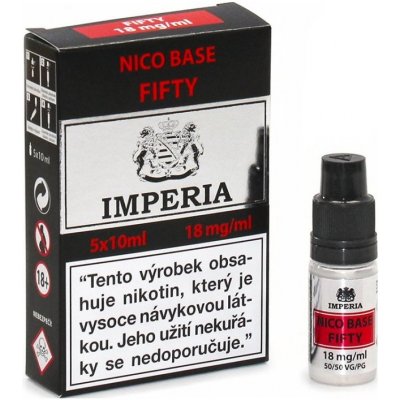Imperia Nikotinová báze Fifty PG50/VG50 18mg 5x10ml – Hledejceny.cz