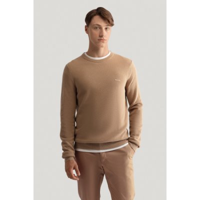 Gant Cotton Pique C-neck hnědá – Zboží Dáma