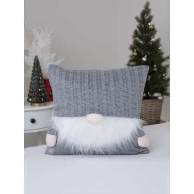 MKLuzkoviny.cz Pletený vánoční Šedý skřítek 40 x 40 cm – Zboží Dáma