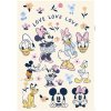 Komar 14100h samolepka na zeď Disney Love Love Love, rozměr 50 cm x 70 cm