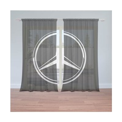 Sablio Záclony Logo 2 Černá: 2ks 150x250cm – Hledejceny.cz
