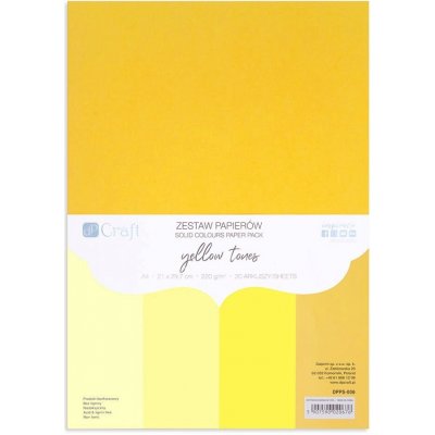 Dp Craft Sada jednobarevných papírů A4 20 ks - žlutý mix – Sleviste.cz