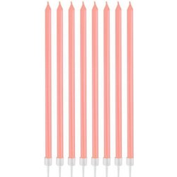 Godan Dortové svíčky dlouhé s držátky růžové