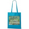 Nákupní taška a košík Plátěná taška Cloude Monet Japonský most Světlá tyrkysová