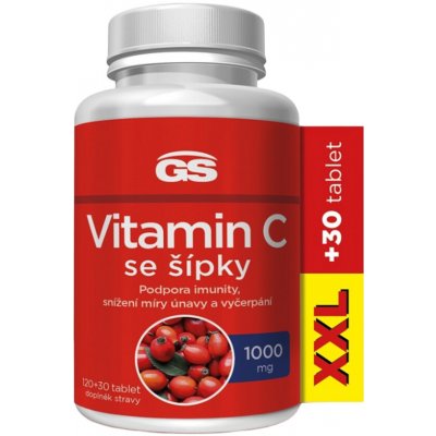 GS Vitamin C1000 se šípky XXL 120+30 tablet – Hledejceny.cz