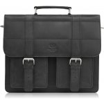 Paolo Peruzzi pánská kožená vintage taška přes rameno černá matná – Zboží Dáma