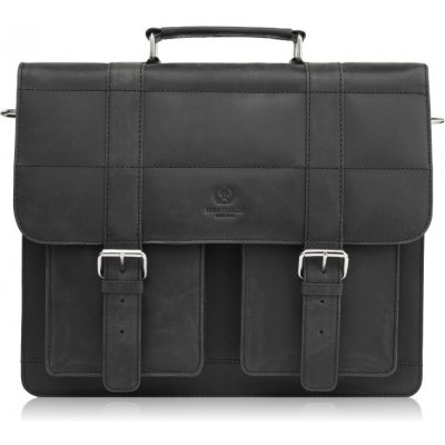 Paolo Peruzzi pánská kožená vintage taška přes rameno černá matná – Zboží Dáma