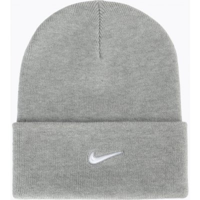 Nike Zimní čepice Peak Swoosh Beanie dark grey heather/white – Hledejceny.cz