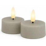 SIRIUS Sada LED čajové svíčky na baterie Sille Tealight, Ø 4,5 × 2,2 cm, teple šedá, z pravého vosku, balení 2 ks – Hledejceny.cz