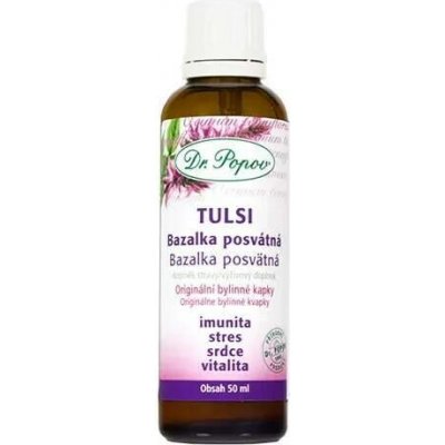 Dr. Popov Tulsi-Bazalka posvátná, originální bylinné kapky 50 ml – Hledejceny.cz