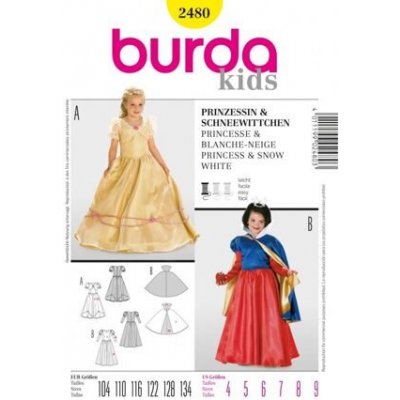 Burda Střih Burda 2480 - Šaty pro princeznu, Sněhurka – Sleviste.cz