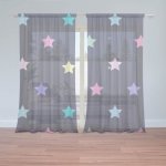 Sablio Záclony Hvězdy na modré: 2ks 150x250cm – Hledejceny.cz