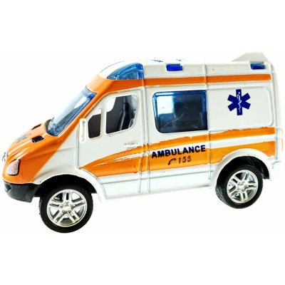 Mikro trading Auto ambulance kovová na zpětný chod 8 cm C 7205