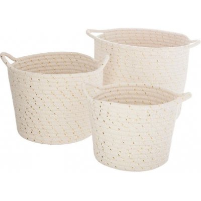 Atmosphera for Kids Košíky 24 x 21 cm bílé a zlatá – Sleviste.cz