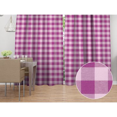 Biante Bavlněný závěs Olivia OL-021 Fialová kostka velká 140x210 cm – Hledejceny.cz