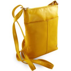 Žlutá kožená zipová mini kabelka 212-3013-86