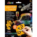 Škrabací obrázky podle šablony Doprava – Zboží Dáma