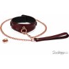 SM, BDSM, fetiš Liebe Seele Wine Red Curved Collar & Leash