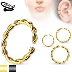 Šperky eshop ocelový piercing do nosu spirálovitě zatočený kroužek různé barvy AC21.09 zlatá