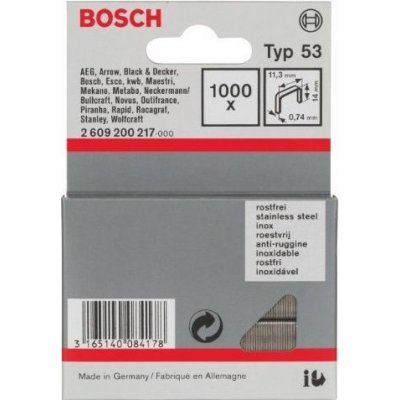 Nerezové sponky do sponkovaček Bosch HT 14 a PTK 14 E Duotac - 14x0.74x11.4mm, 1000ks, typ 53 (2609200217) – Zbozi.Blesk.cz