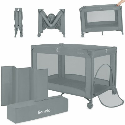 Lionelo cestovní postýlka AMELIE GREY CONCRETE – Sleviste.cz