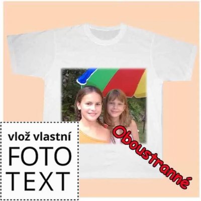 BestSub tričko bílé dětské s vlastní fotkou,oboustranný potisk