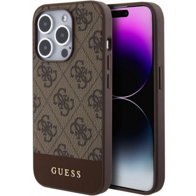 Guess PU 4G Stripe MagSafe iPhone 15 Pro hnědé – Zbozi.Blesk.cz