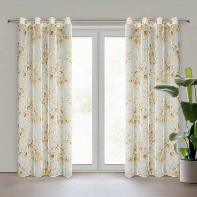 EUROFIRANY ZÁVĚS NA KROUŽCÍCH AVA 140X250 CM LISTY – Hledejceny.cz