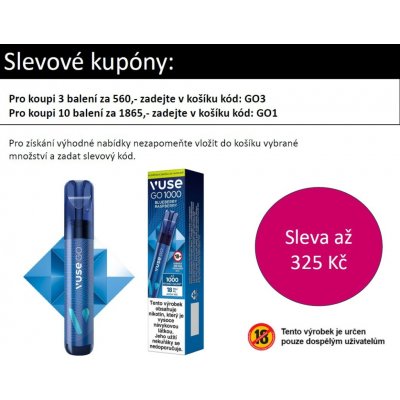 Vuse GO 1000 Pen Blueberry Raspberry 18 mg 1000 potáhnutí – Sleviste.cz