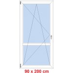 Soft Balkonové dveře s příčkou otevíravé a sklopné Antracit struktura/Antracit struktura levé 90 x 200 cm – Hledejceny.cz