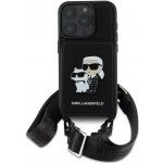Karl Lagerfeld Saffiano Crossbody Popruh Karl and Choupette Kryt pro iPhone 16 Pro Black – Zboží Živě