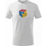 Rubikova kostka kreslená tričko dětské bavlněné bílá – Sleviste.cz