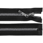 Prima-obchod Kostěný zip No 5 délka 20 cm čtvercové zoubky, barva černá stříbrná – Zboží Mobilmania