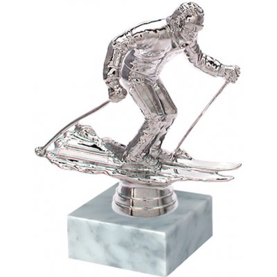 Soška lyžař sportovní pohár 11,7 cm stříbrná výška 11,7 cm – Zboží Mobilmania