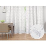 Biante Dekorační závěs Sofia SF-009 Stříbrné větvičky na bílém 150x210 cm – Hledejceny.cz