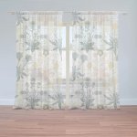 Sablio Záclony Šedé květiny: 2ks 150x250cm – Hledejceny.cz