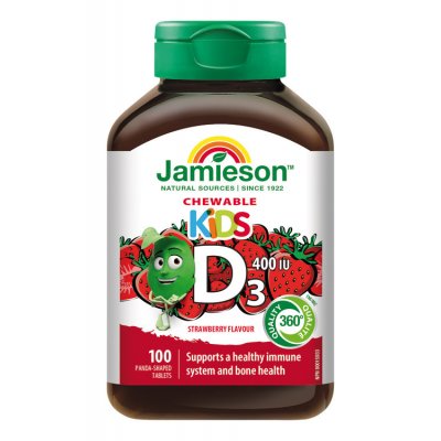 Jamieson Vitamín D3 Kids Jahoda 100 tablet