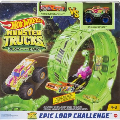 Hot Wheels Monster trucks Svítící ve tmě výzva epické smyčky HBN02